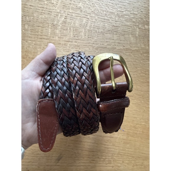 Liz Claiborne Accessories - Liz Claiborne Vintage Brown Braided Belt - Genuine Leather - Women's Size 44